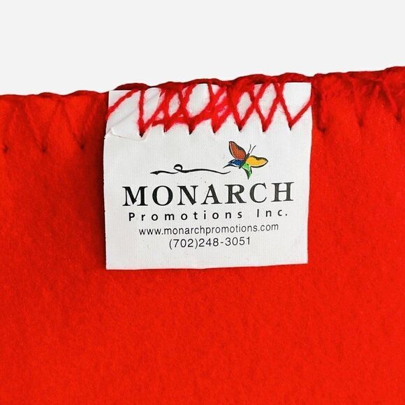 NEW Station Casino Red Felt Blanket Throw with Travel Handle Monarch Promo 60x49 - Picture 7 of 8